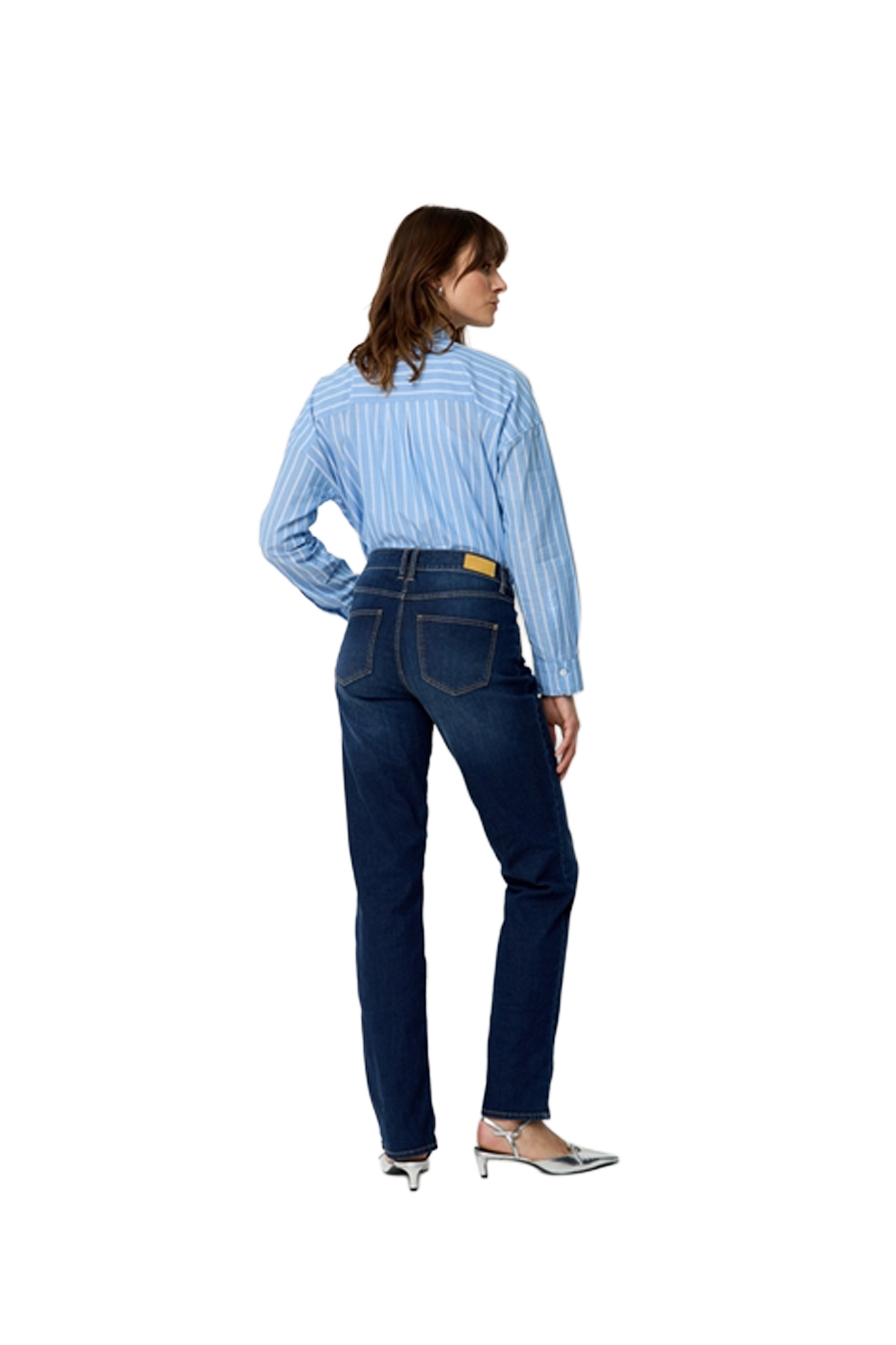 LARA Dark Blue Regular Fit Used Moustache Regular Fit