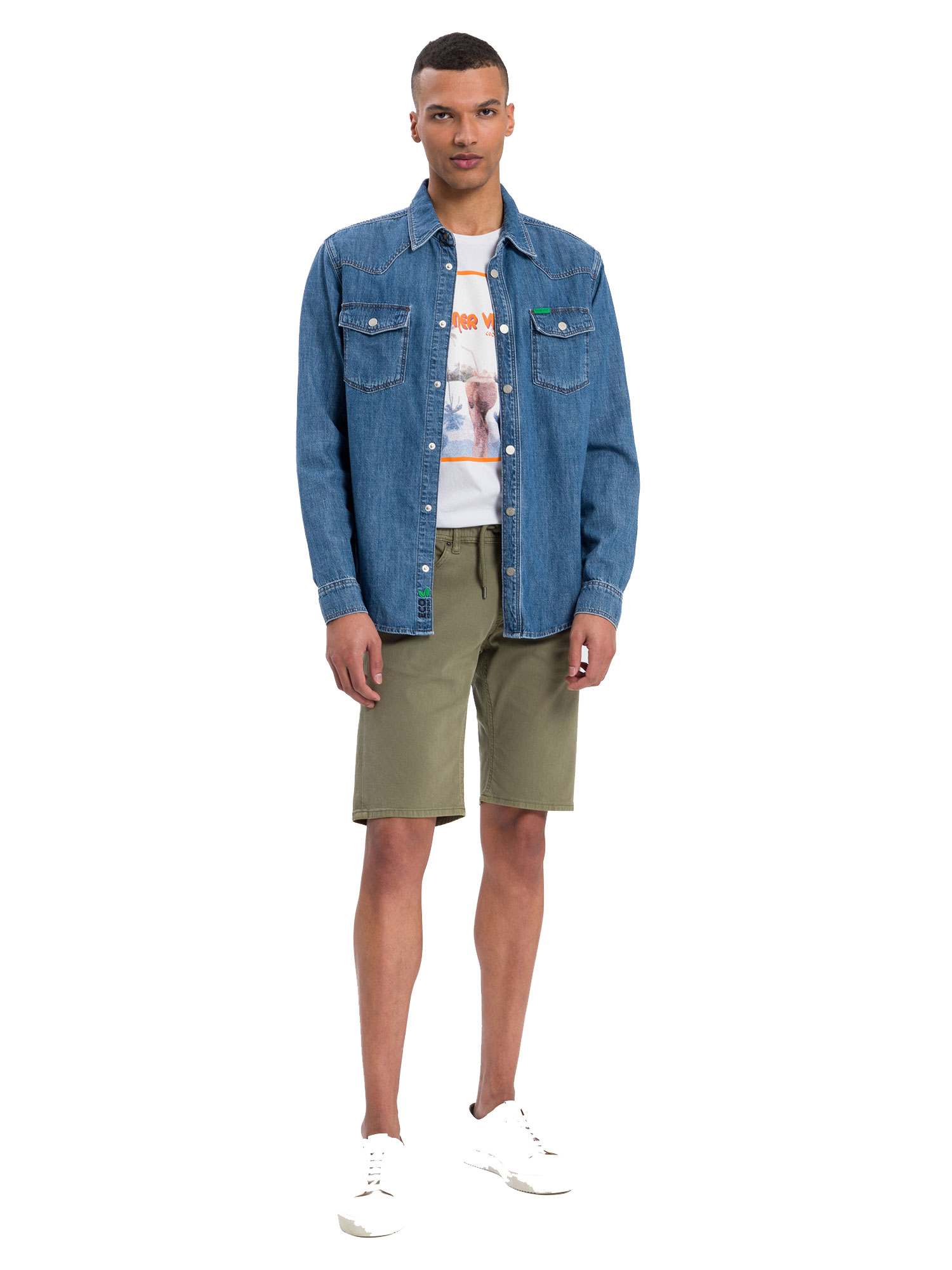 JEANSHEMD ORGANIC COTTON Nature Mid Blue