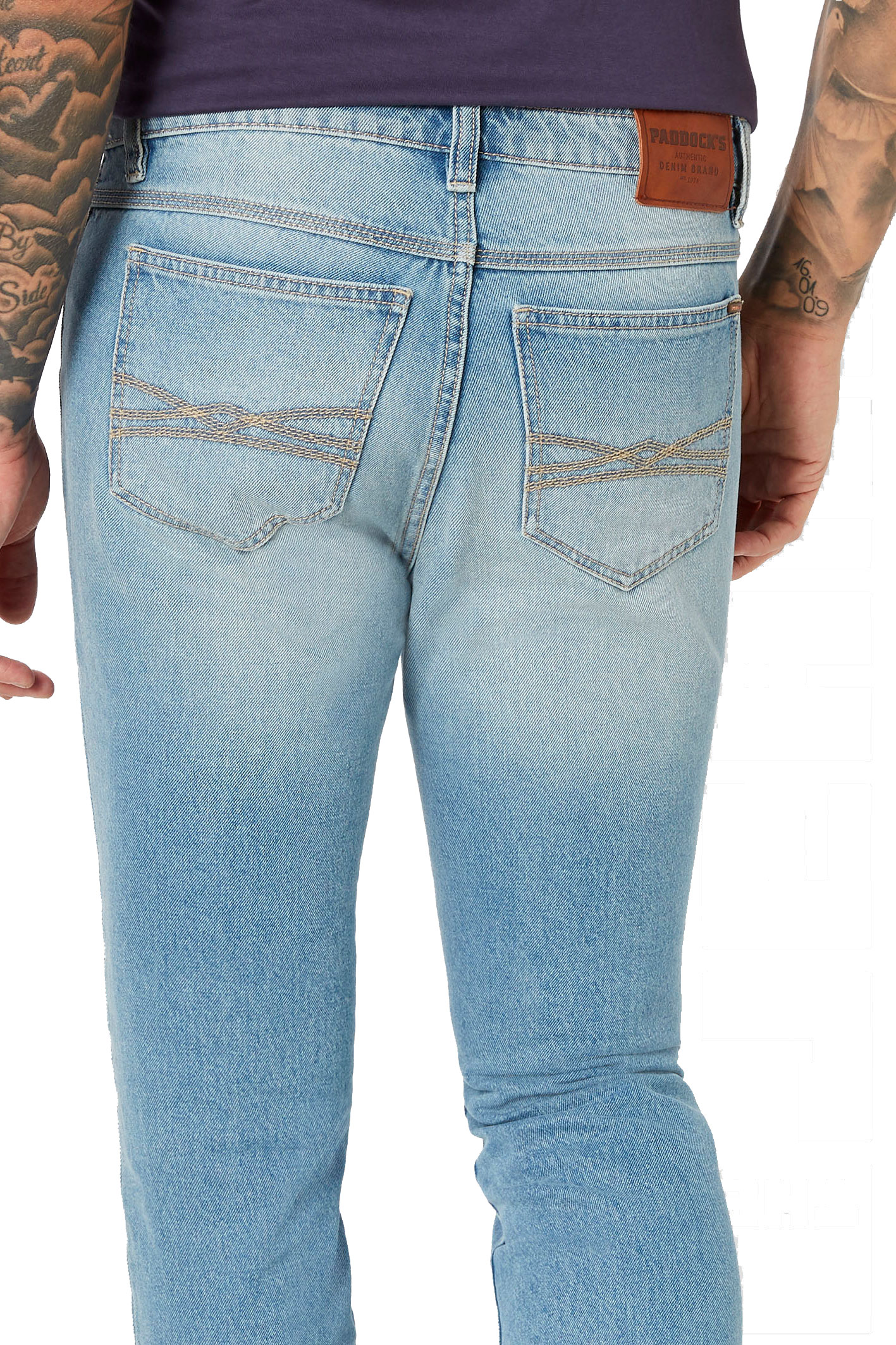 RANGER PIPE Rigid Denim Bleached Moustache Used Slim Fit