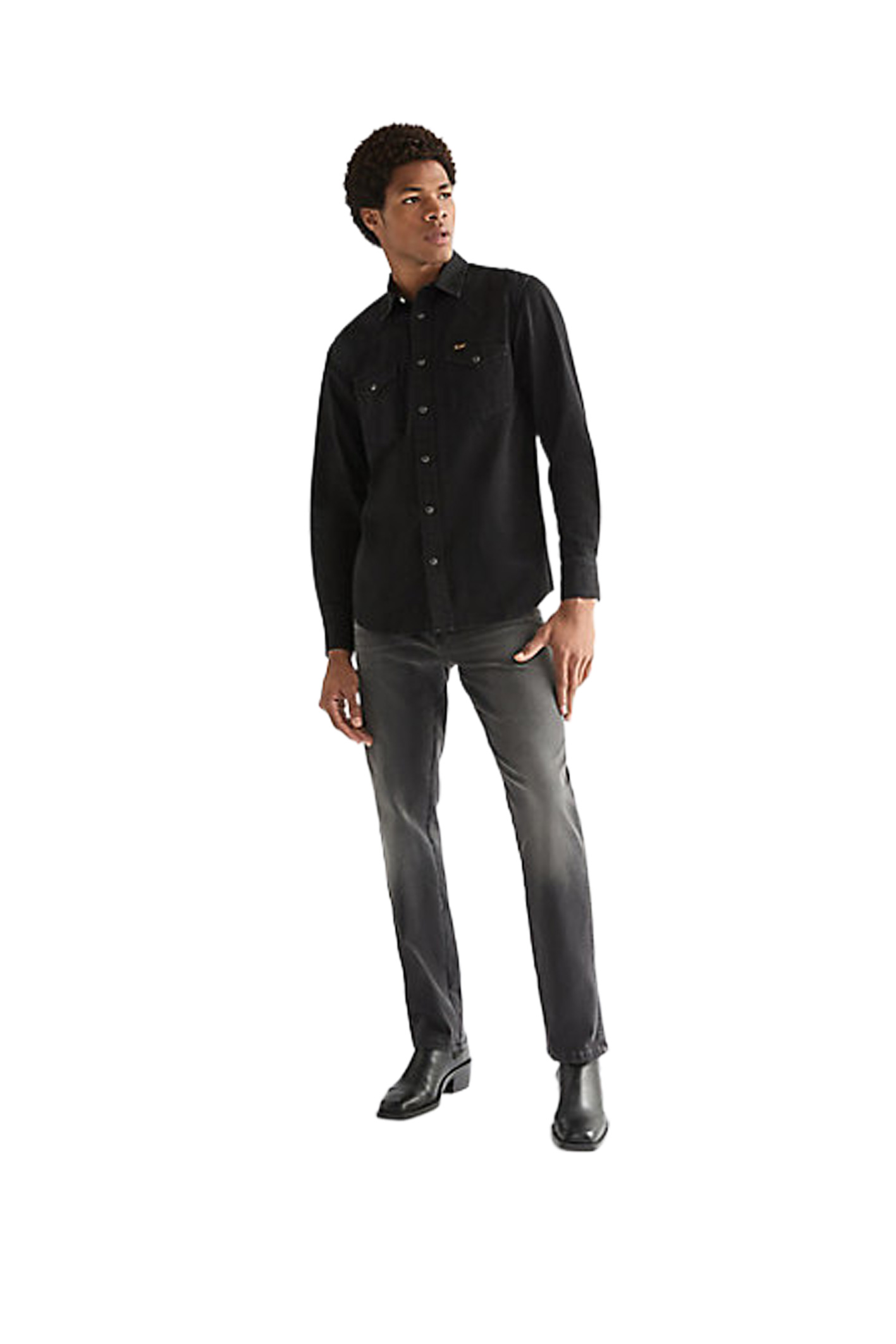 JEANSHEMD Black Regular Fit