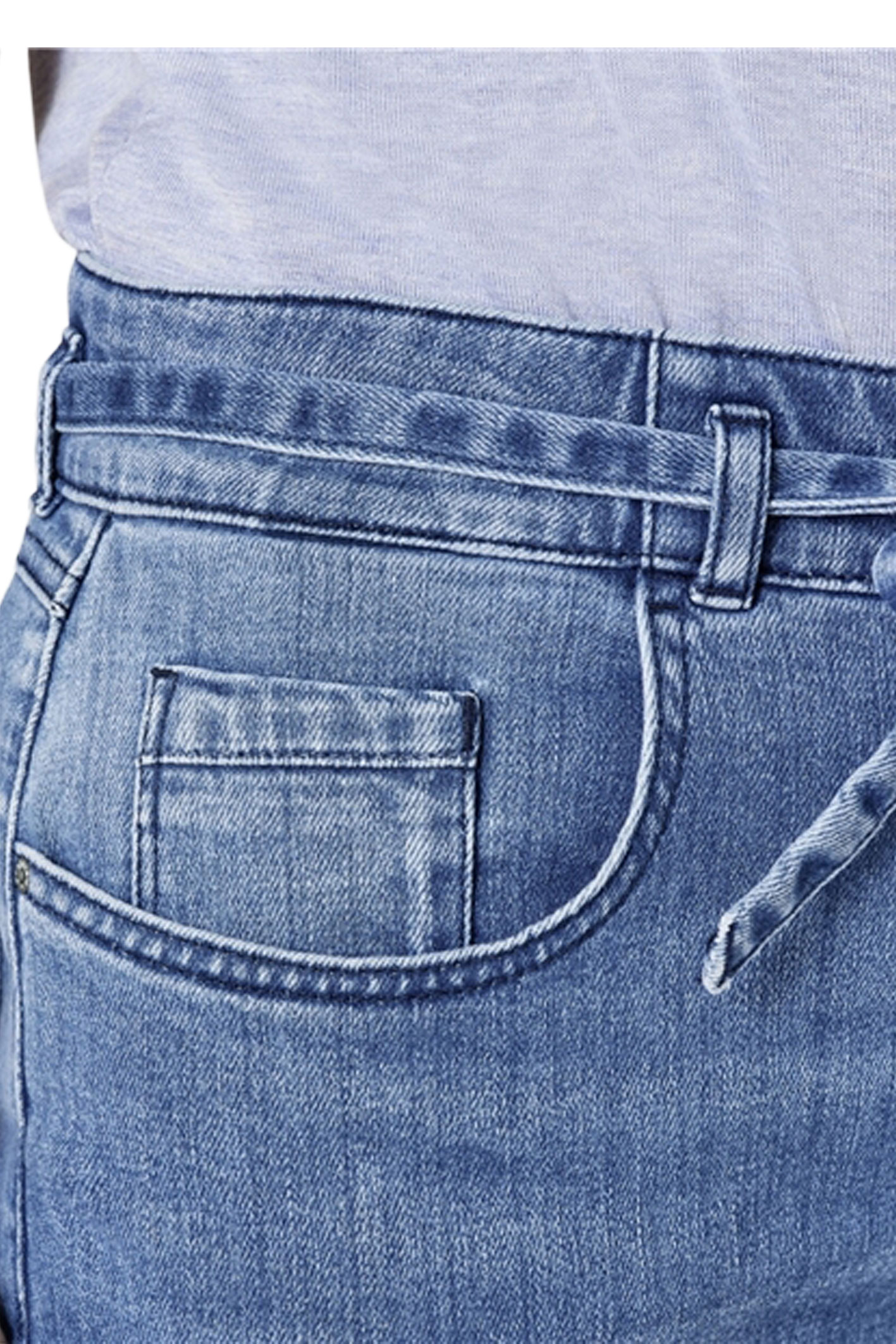 CARO Mid Blue Heavy Wash 3D Pleats Tapered