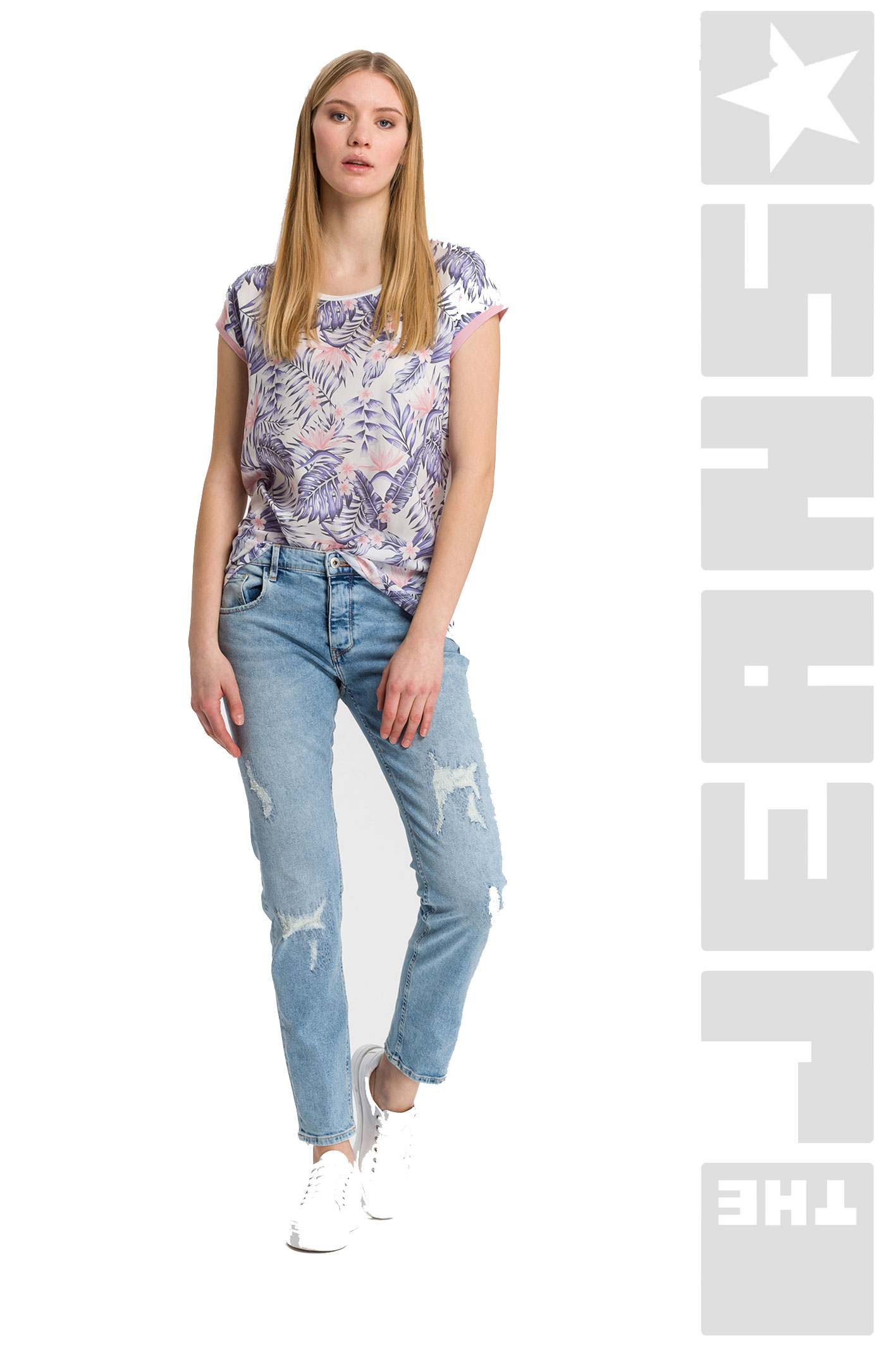 Gwen Light Blue Destroyed