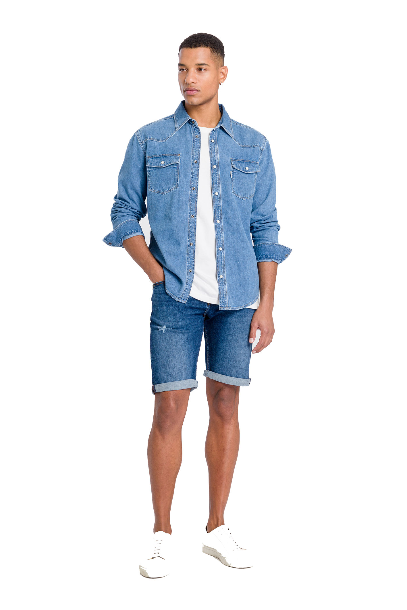 JEANSHEMD Mid Blue