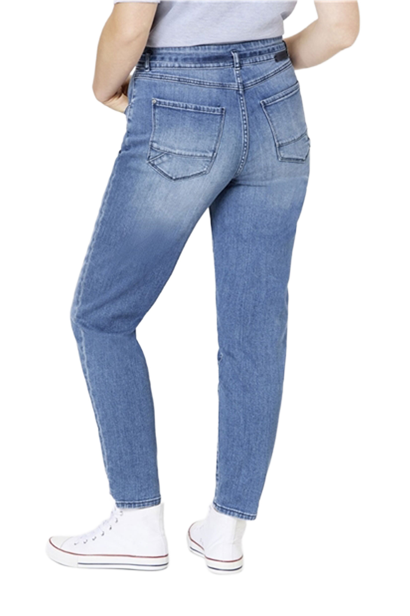 CARO Mid Blue Heavy Wash 3D Pleats Tapered