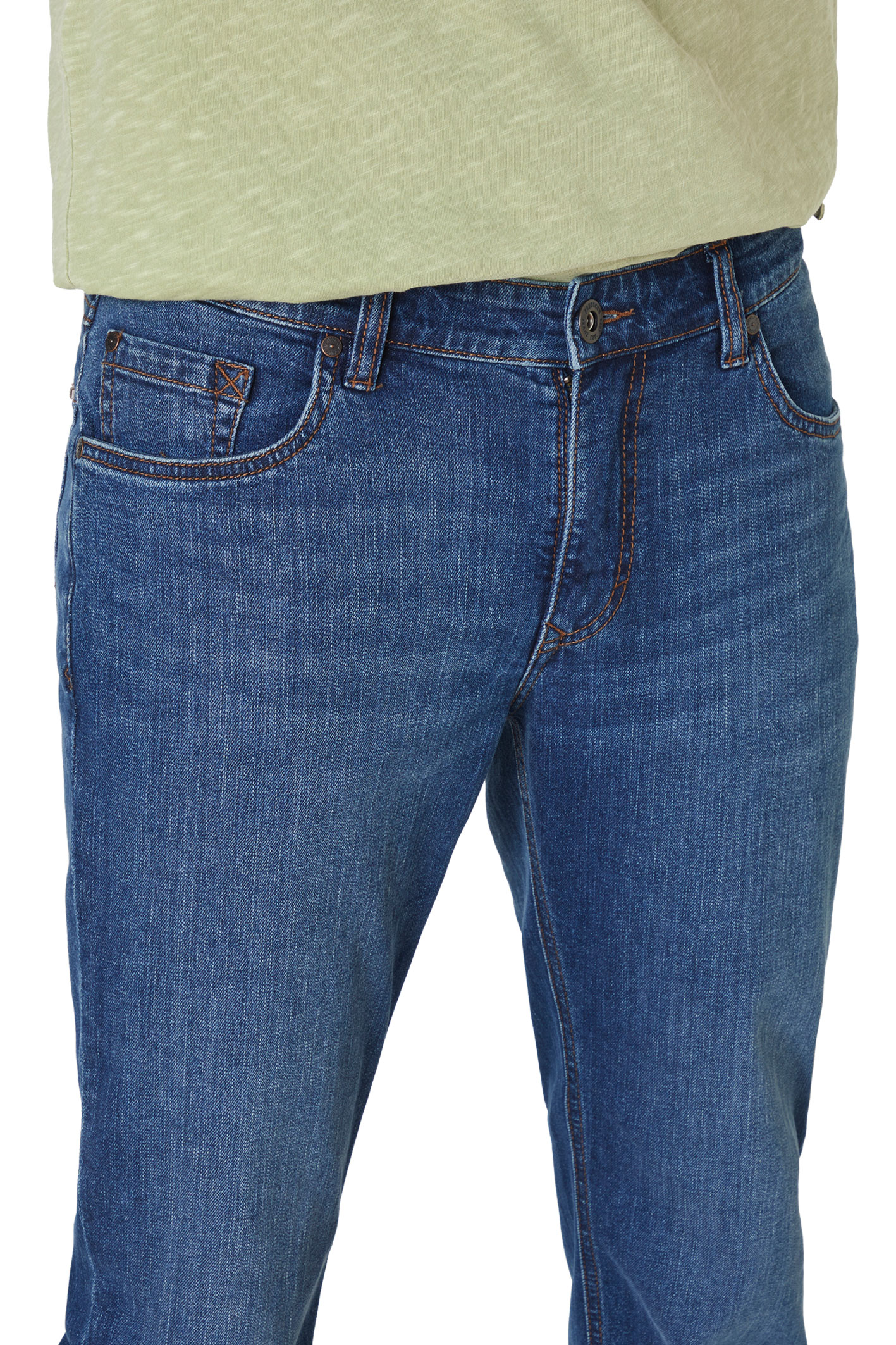 BEN Medium Blue Used Moustache Regular Fit
