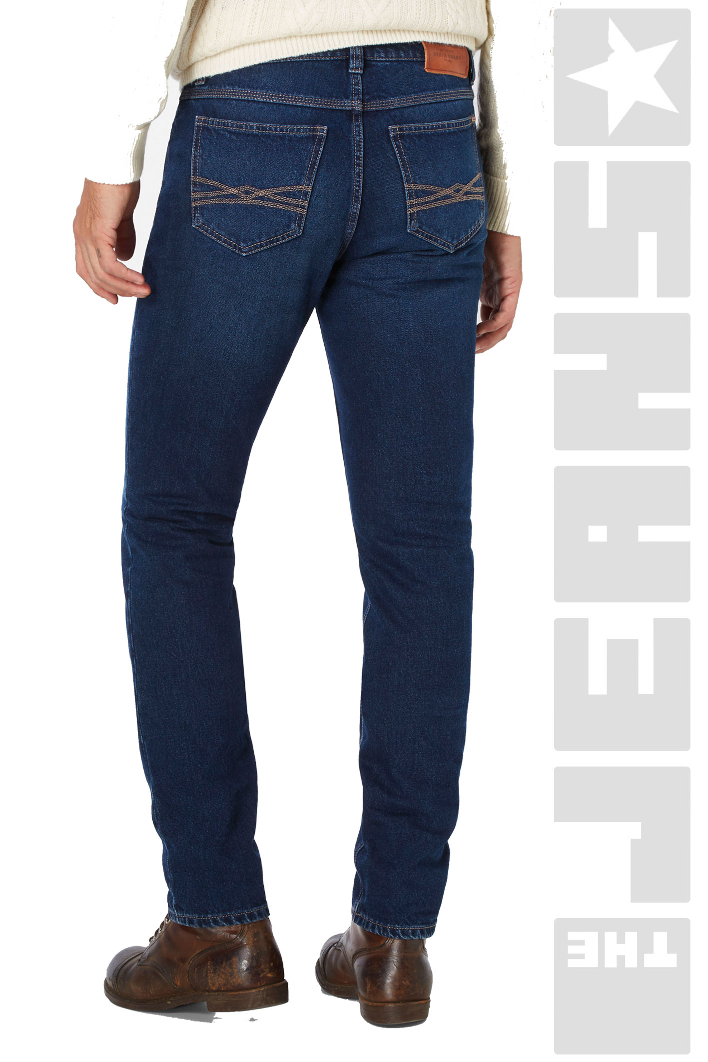 Ranger Pipe Rigid Denim Blue Black Moustache Used