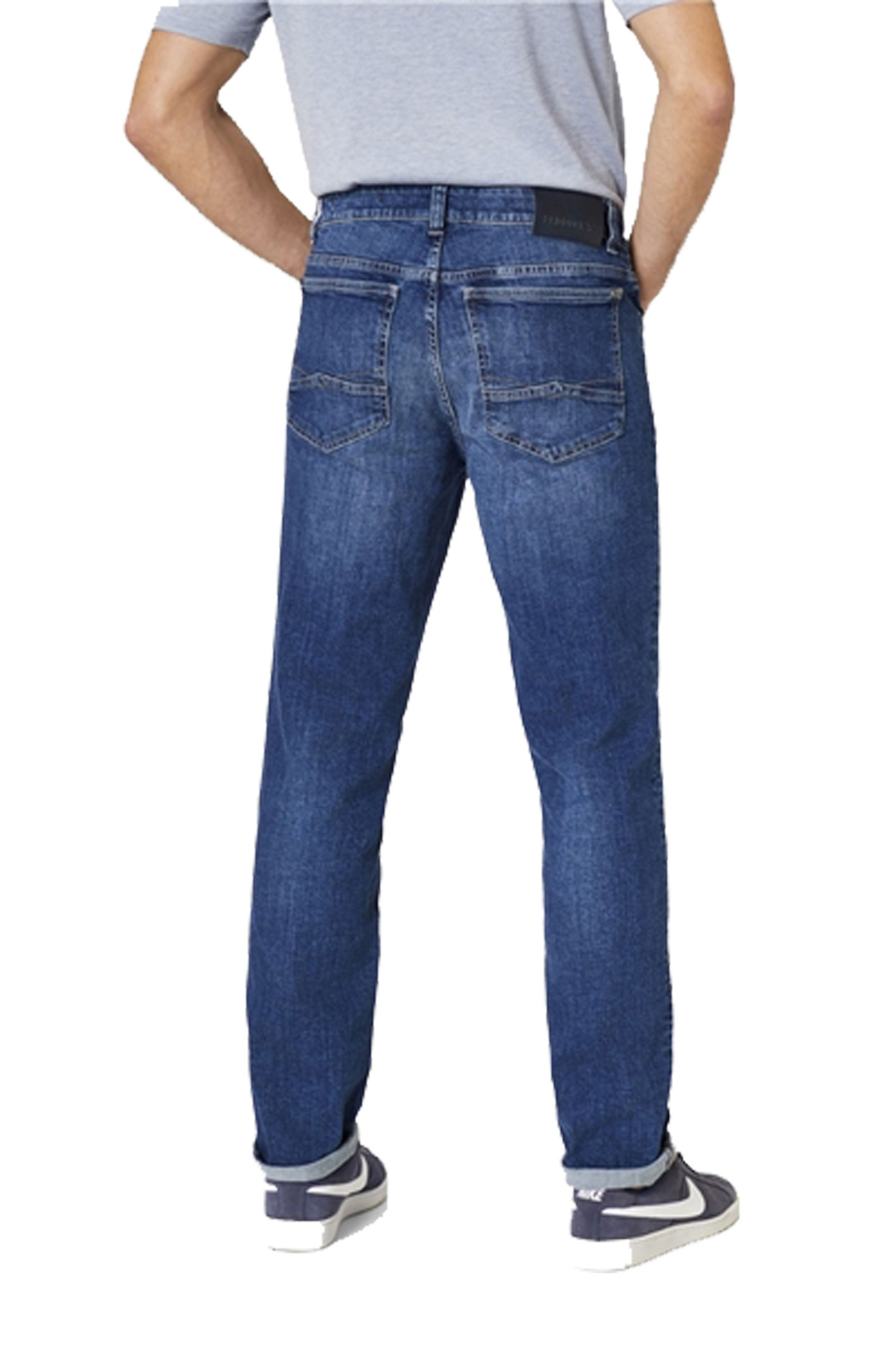 PIPE Mid Blue With Handwork Slim Fit