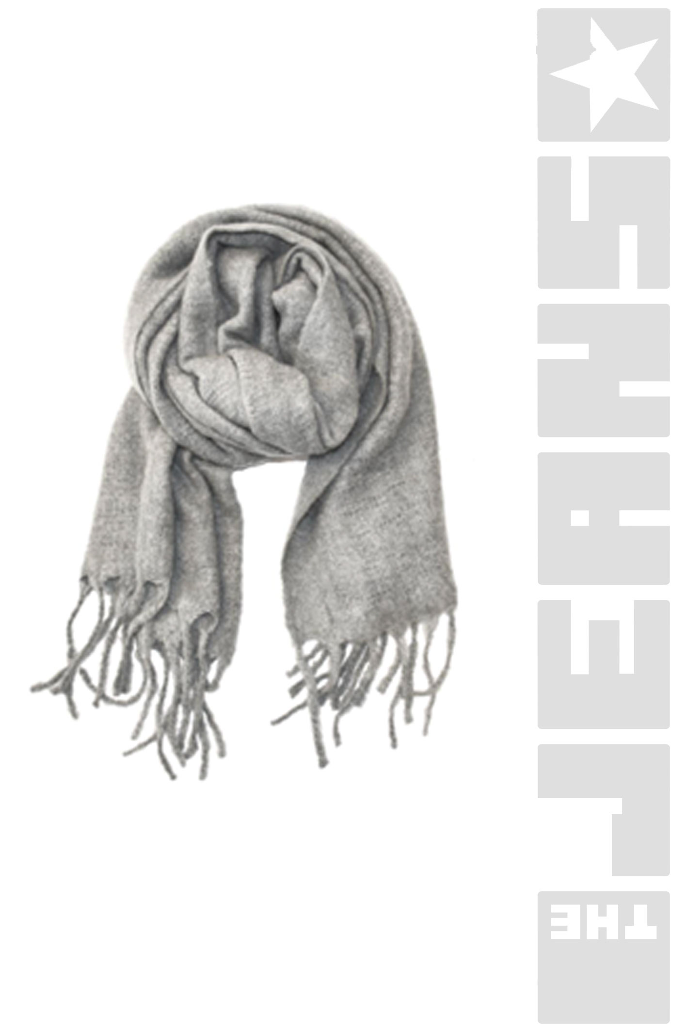 Damenschal mit Franzen LT Grey