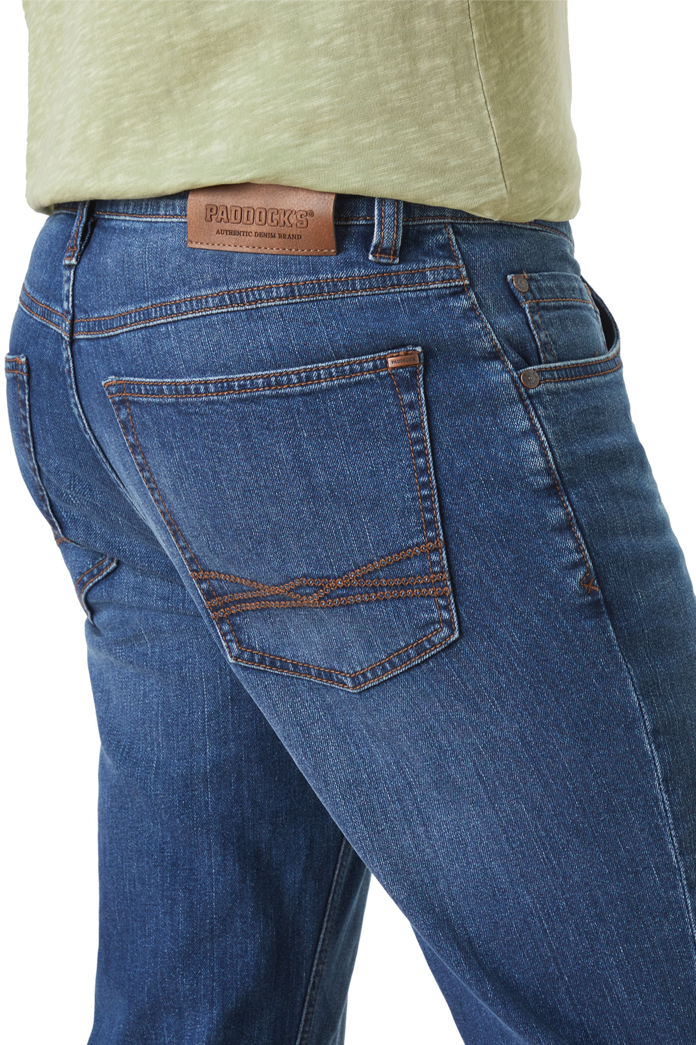 BEN Medium Blue Used Moustache Regular Fit