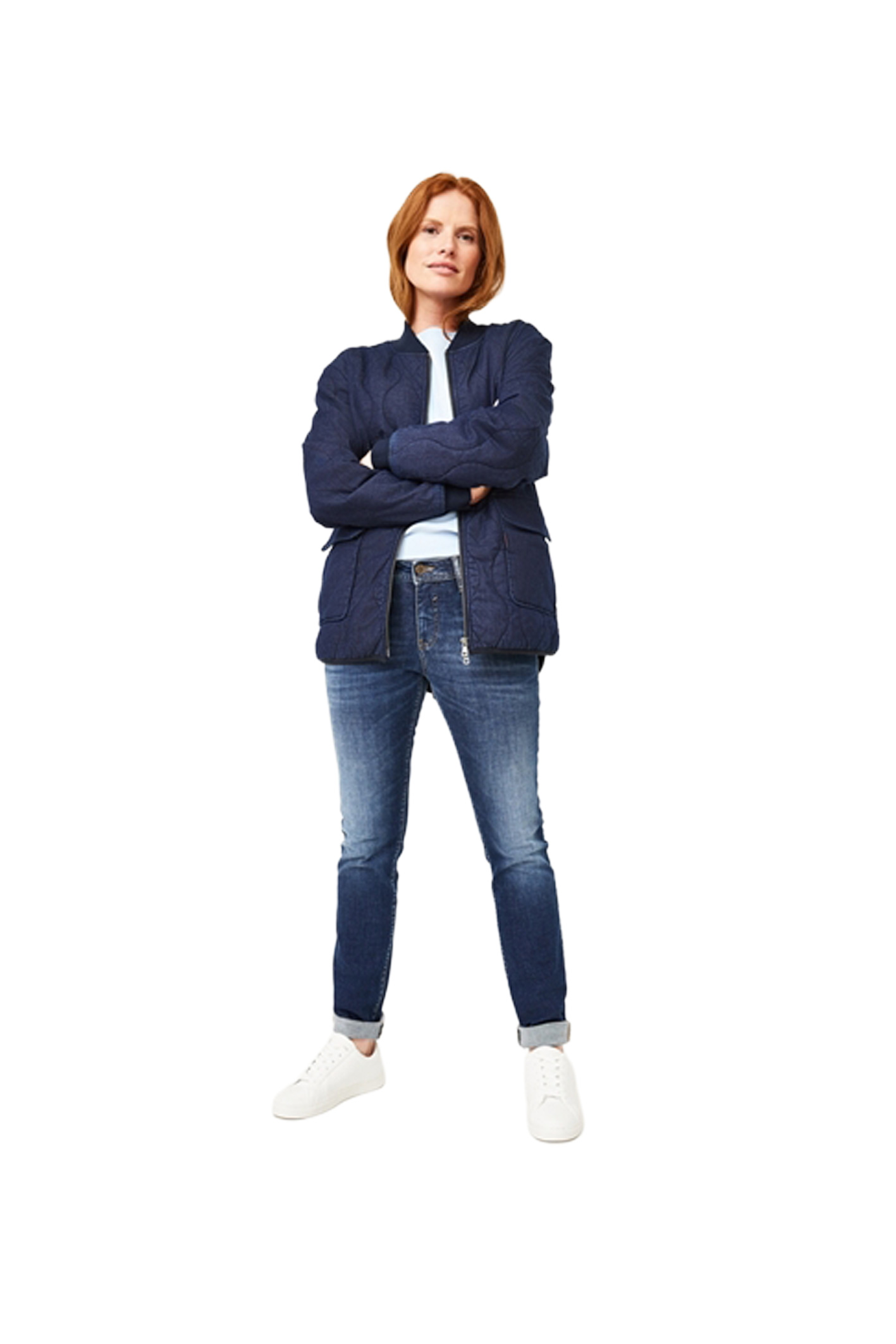 DAMEN STEPPJACKE DENIIM Dark Blue