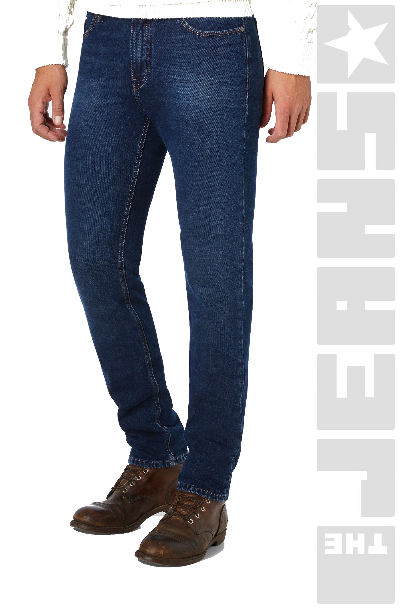 Ranger Pipe Rigid Denim Blue Black Moustache Used
