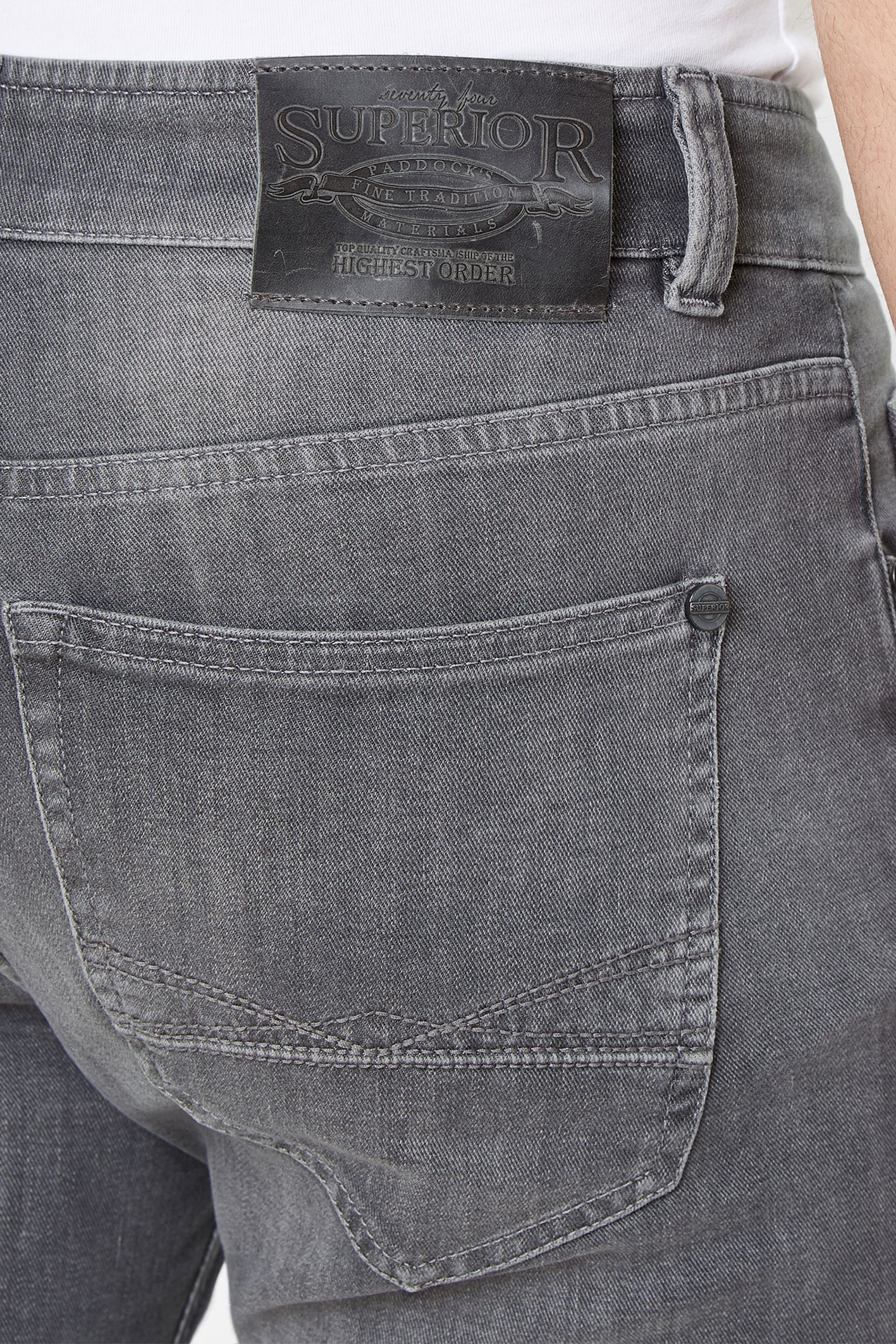 DUKE Lefthand Light Grey Stone Moustache Regular Fit