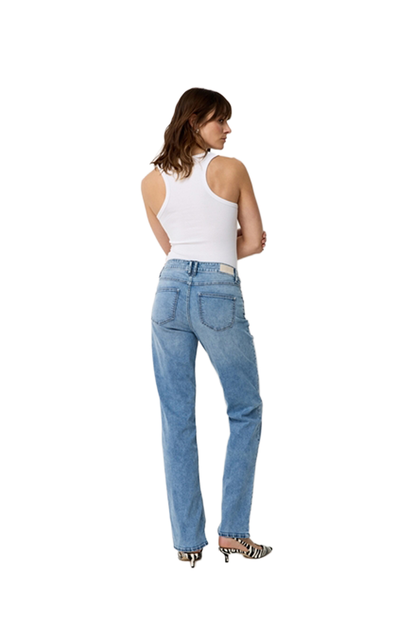 LARA Light Blue Used Moustache Regular Fit
