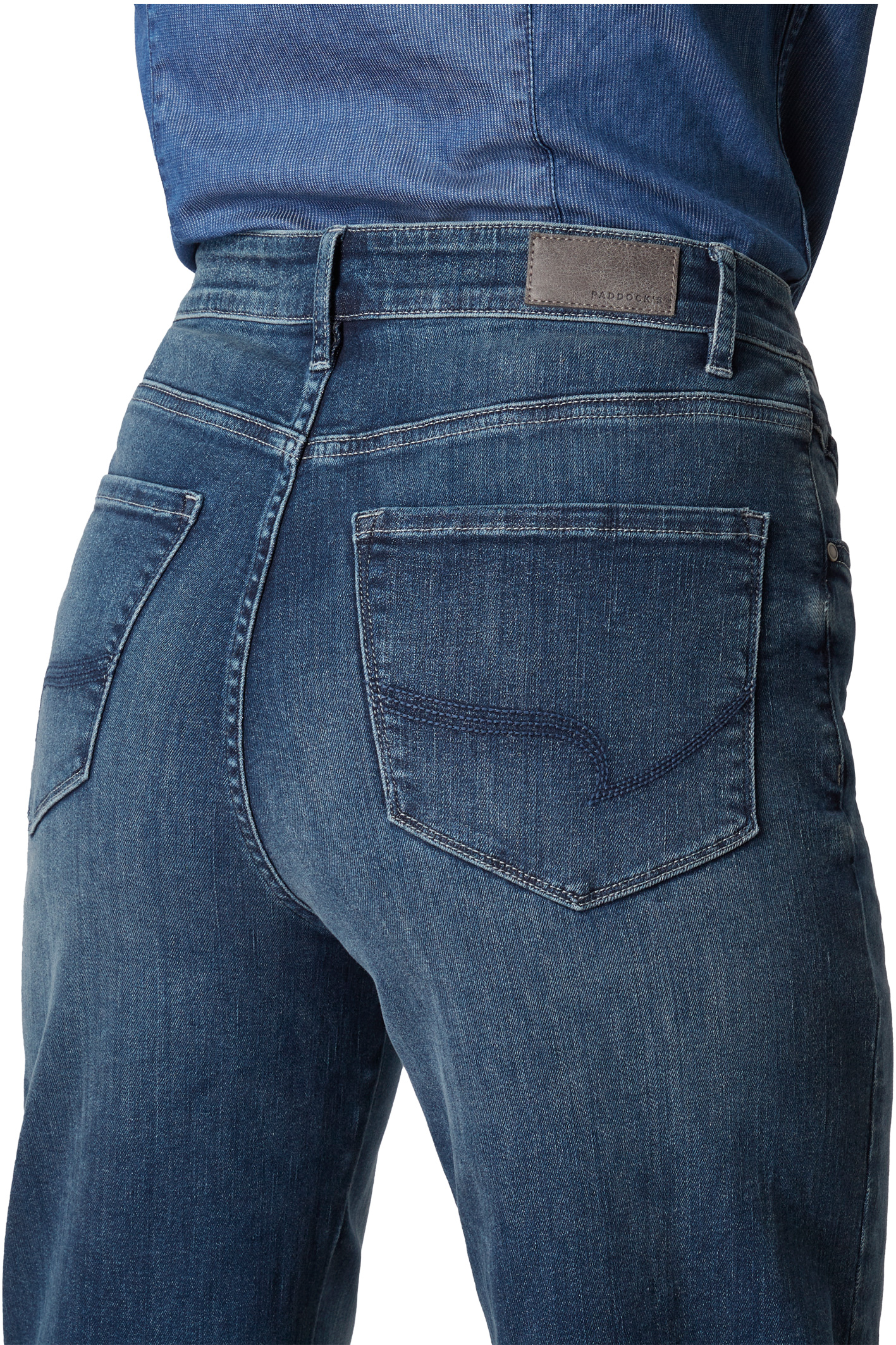 MARLENE - Mid Blue Stone Used Moustache Comfort Fit