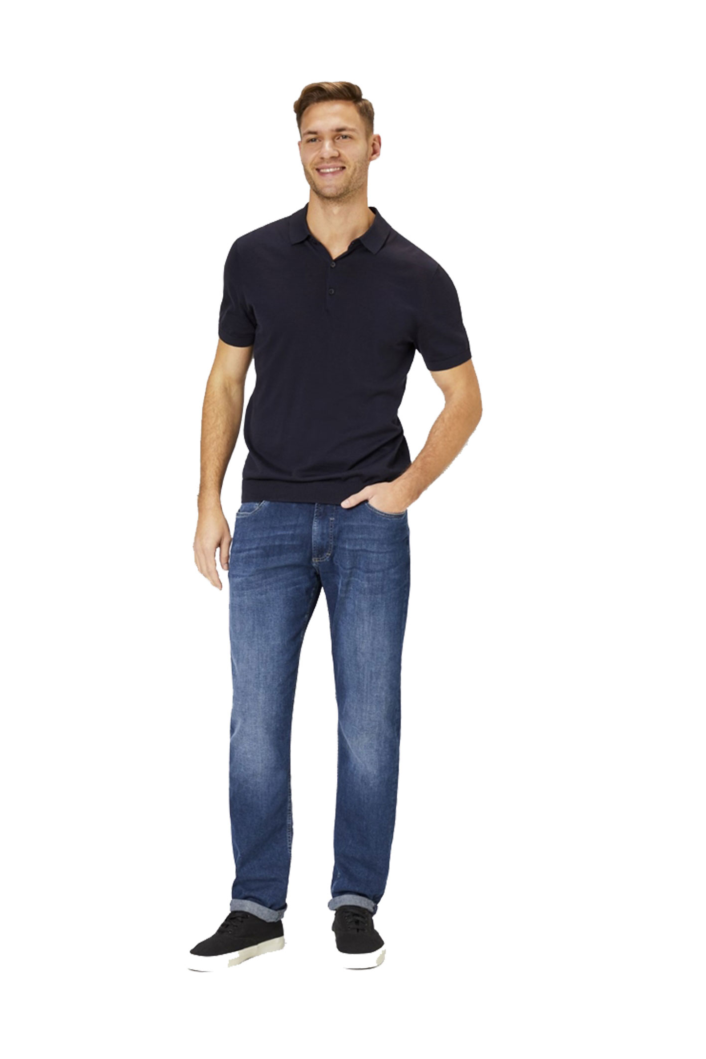 DUKE Dark Blue Stone Moustache Regular Fit