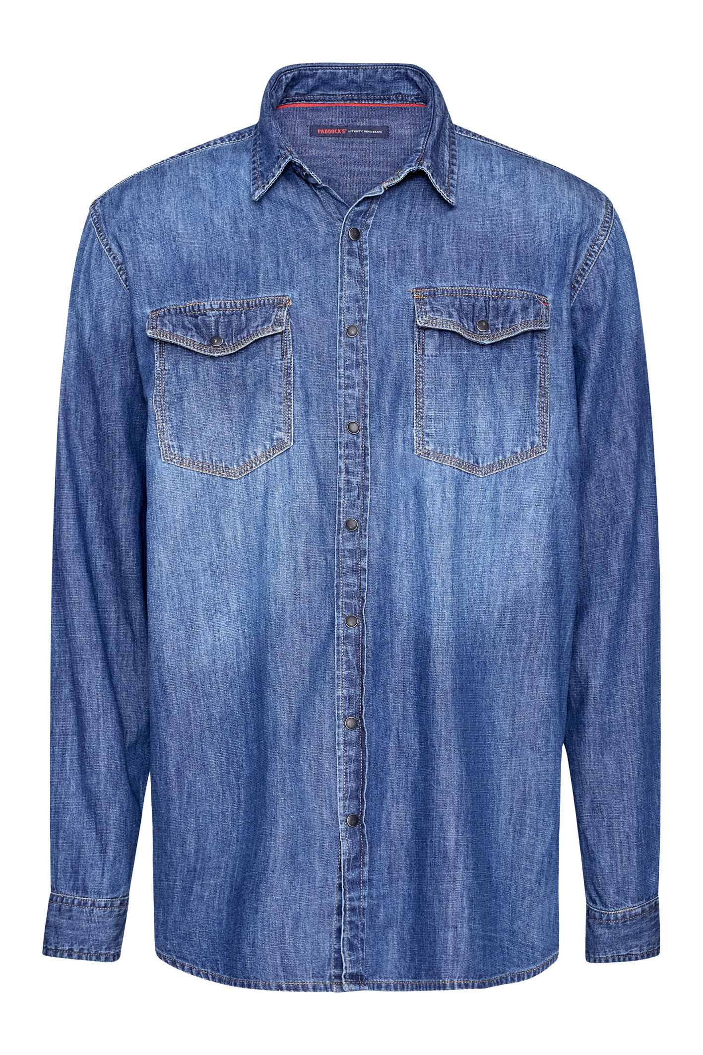 JEANSHEMD Double Face Check Mid Blue Used