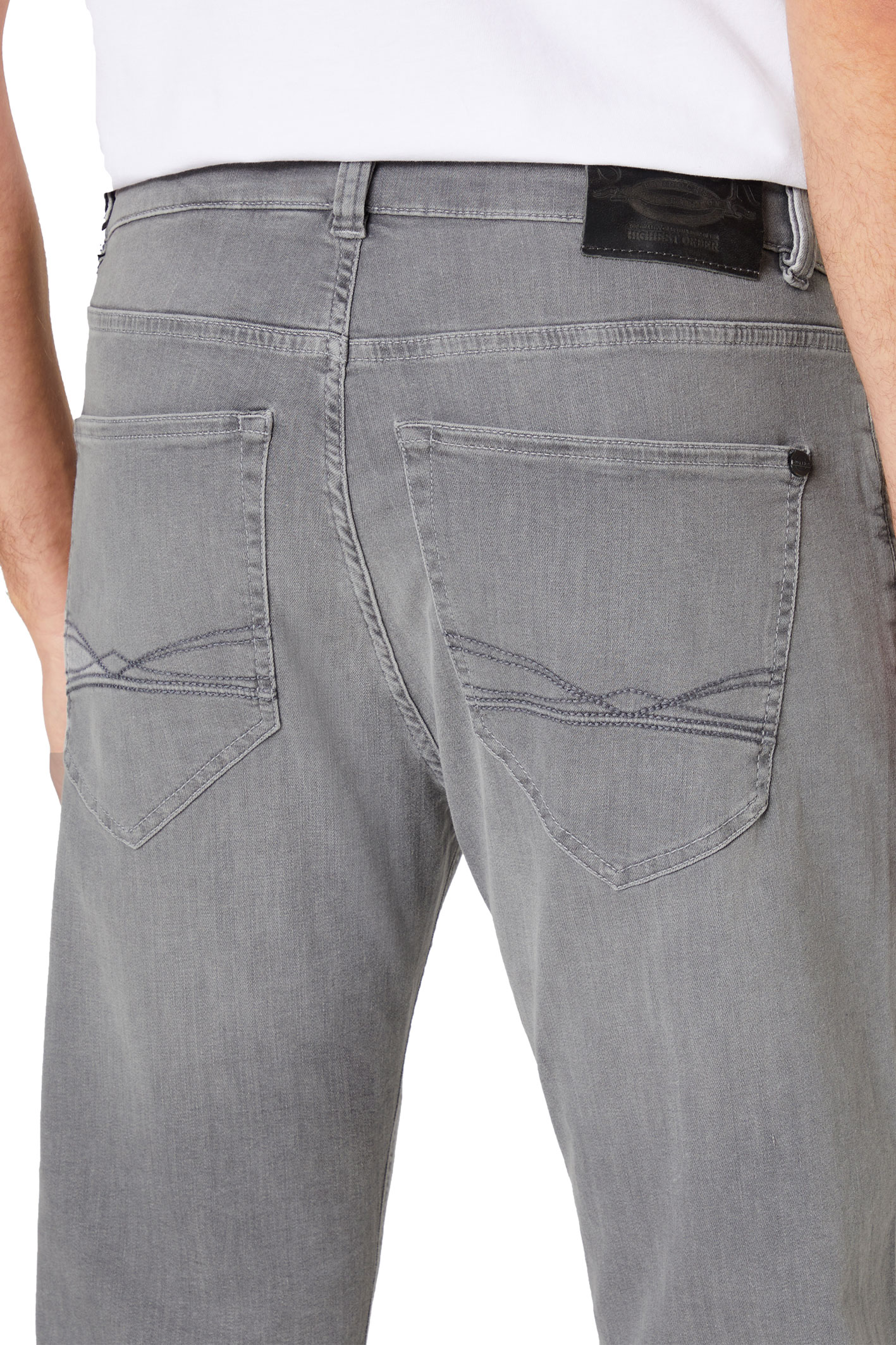 DUKE Light Grey Moustache Regular Fit
