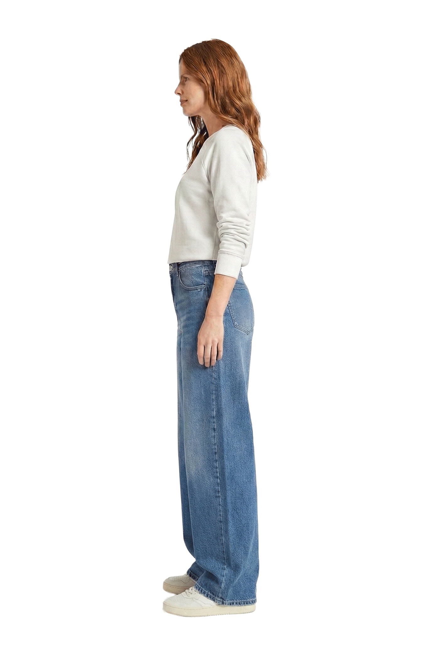 MARLENE Mid Blue Stone Used Moustache Comfort Fit