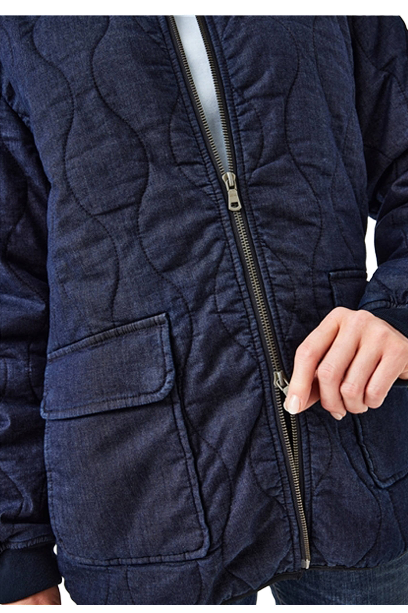 DAMEN STEPPJACKE DENIIM Dark Blue