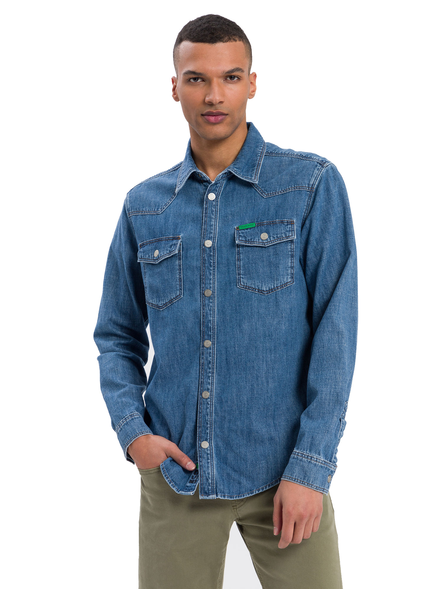 JEANSHEMD ORGANIC COTTON Nature Mid Blue