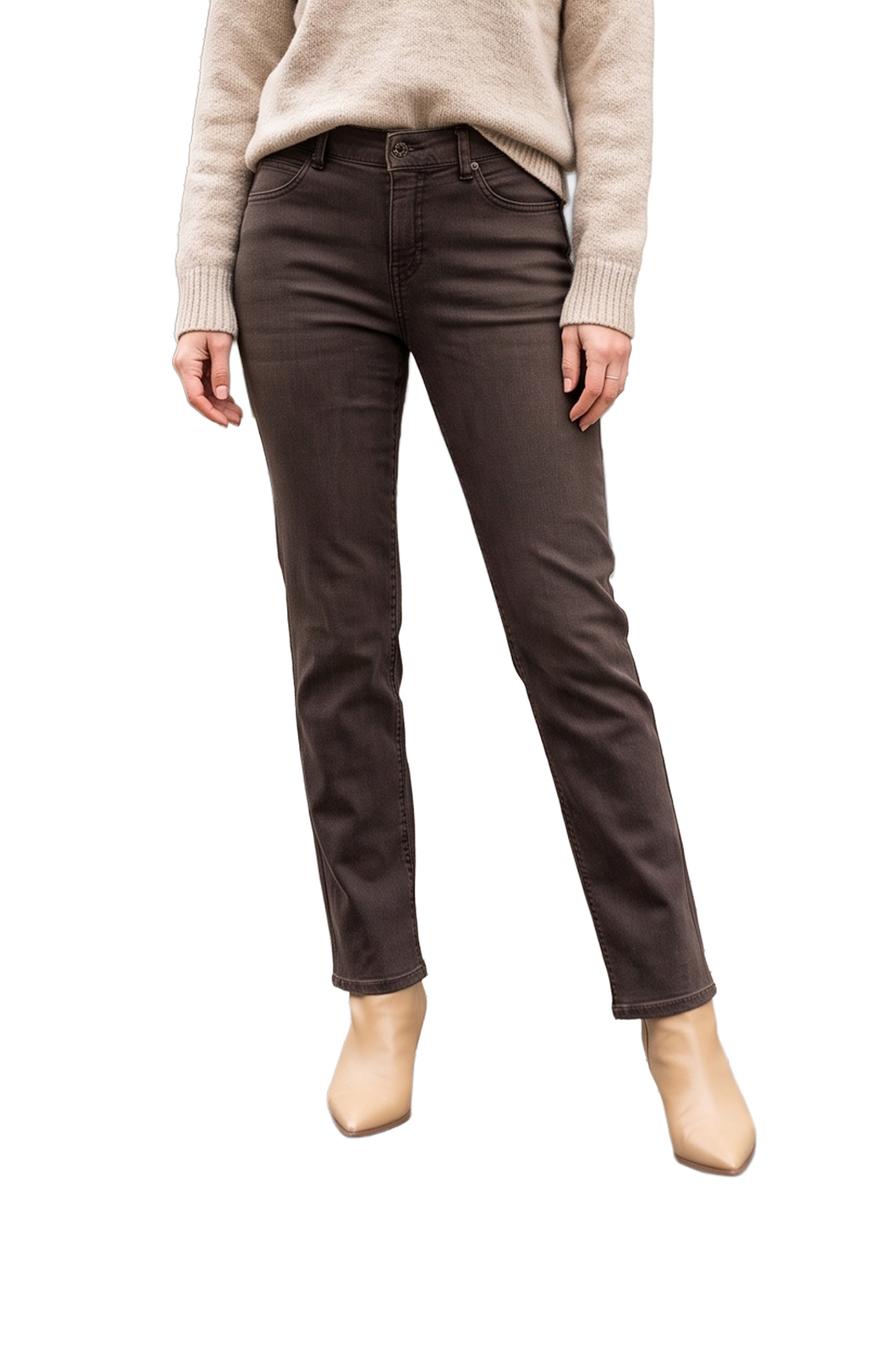 MELANIE Brown Stone Wash Regular Fit