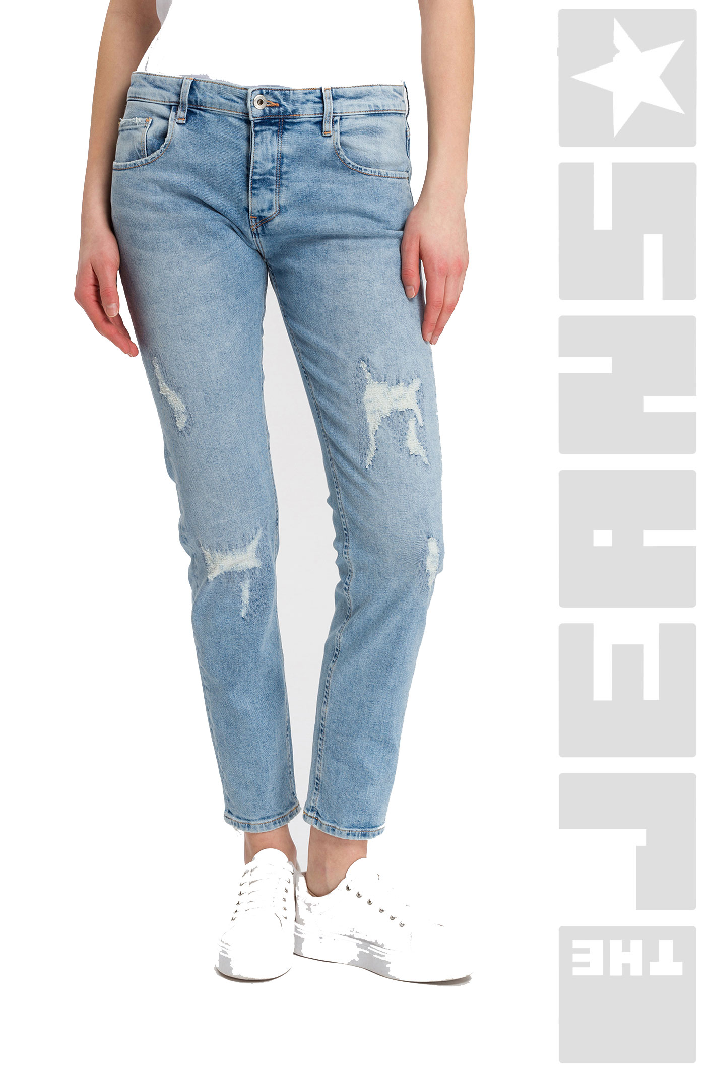 Gwen Light Blue Destroyed