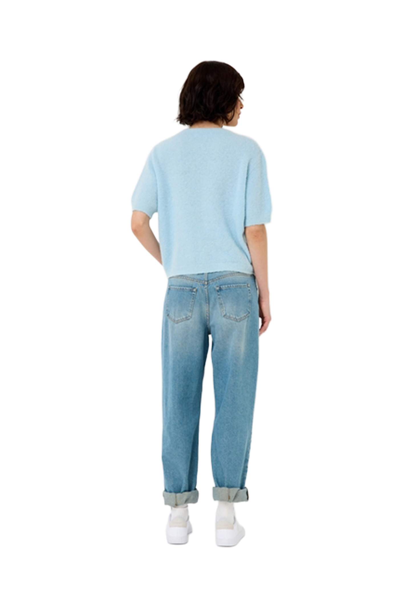 KATY Light Blue Od Brown Used Moustache Loose Fit